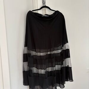 & Other Stories Black Sheer Maxi Skirt